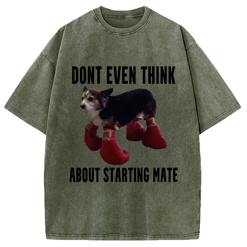 Modecanvas Dont Even Think About Starting Mate DTG Printing Washed T-Shirt