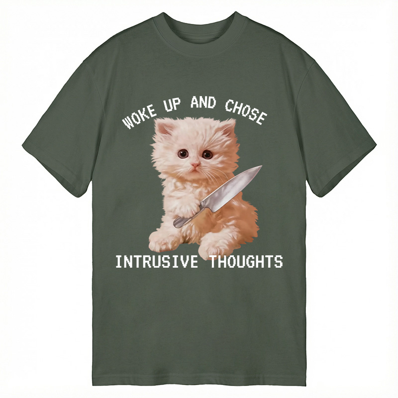 Modecanvas Cat Portrait DTG Printing Classic T-Shirt-modecanvas