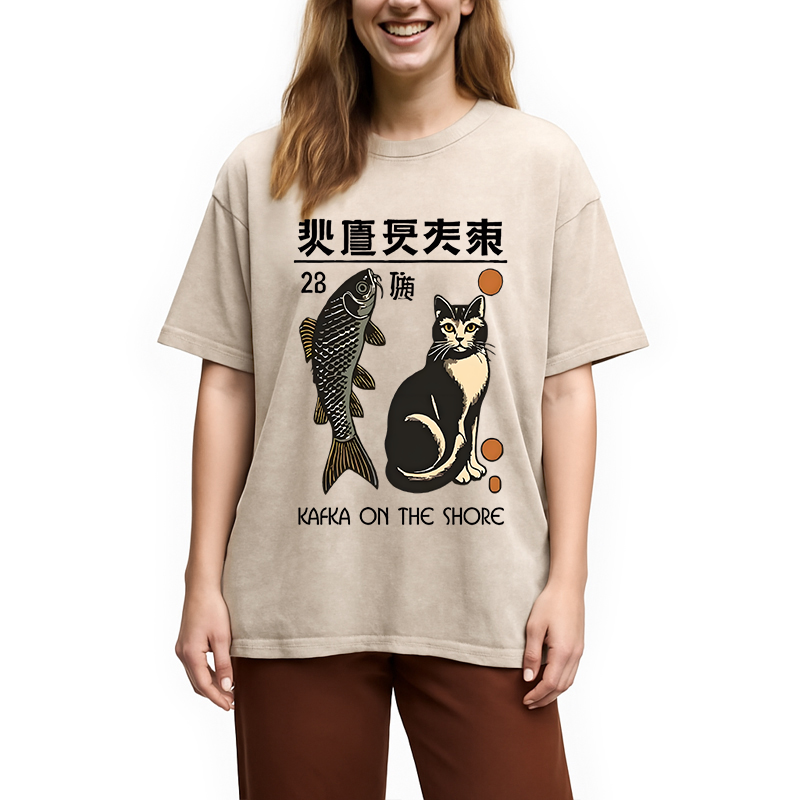 Modecanvas Kafka On The Shore Washed T-Shirt