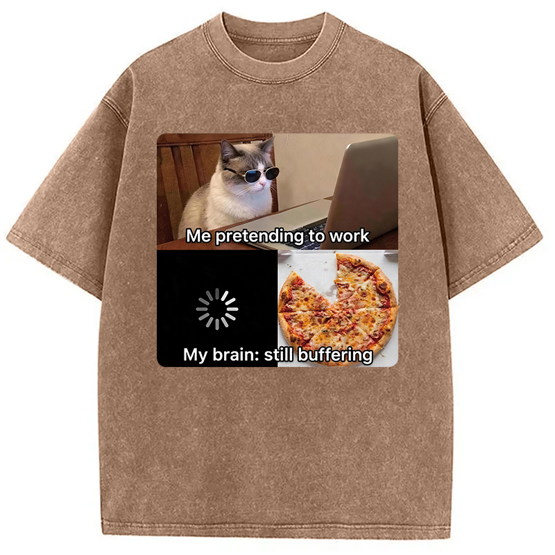 Modecanvas Pretending To Work DTG Printing Washed T-Shirt