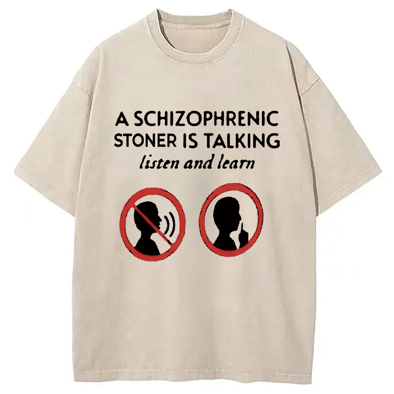 Modecanvas Listen and Learn DTG Printing Washed T-Shirt