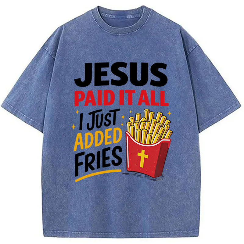 Modecanvas Jesus Paid It All DTG Printing Washed T-Shirt