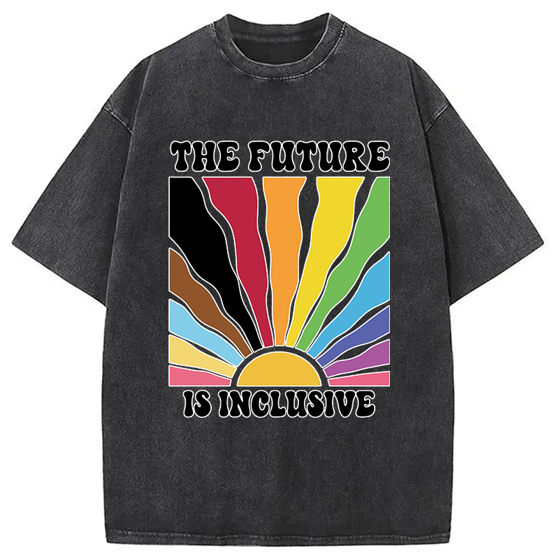 Modecanvas Pride Future Is Inclusive DTG Printing Washed T-Shirt