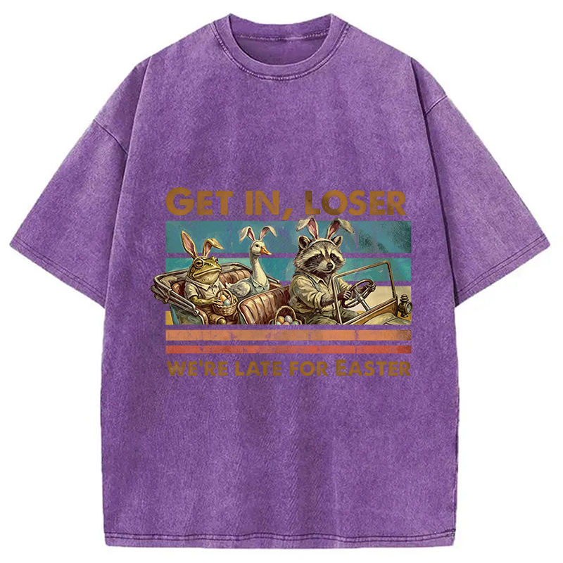 Modecanvas Funny Easter Animals Car DTG Printing Washed T-Shirt