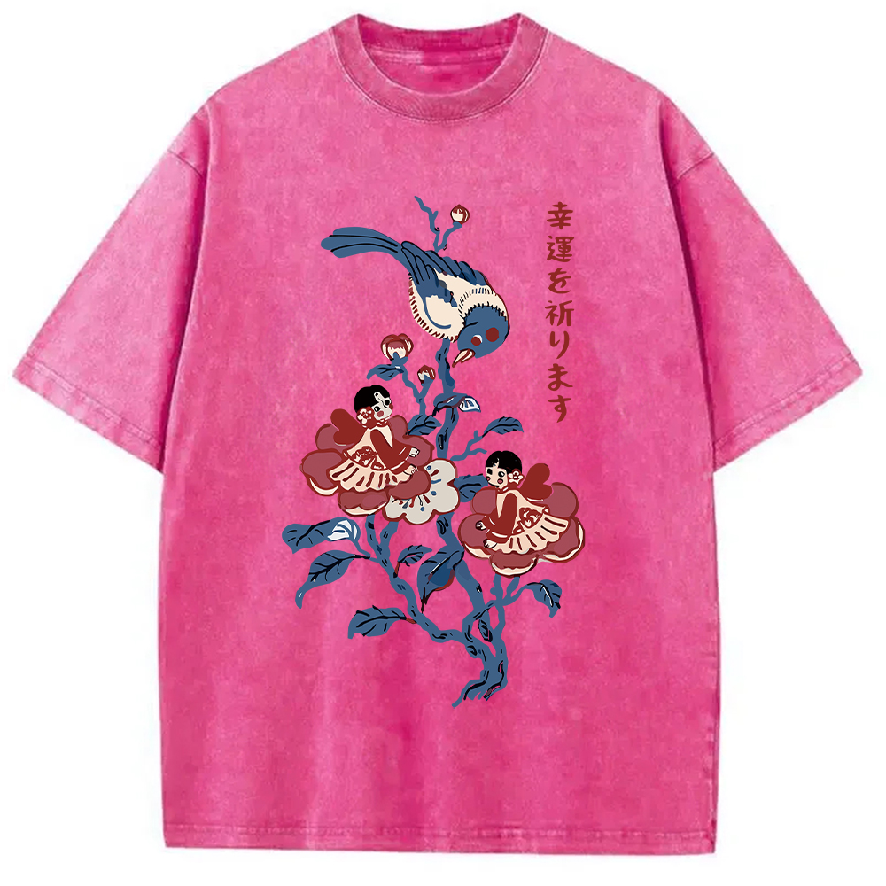 Modecanvas Best Of Luck Washed T-Shirt