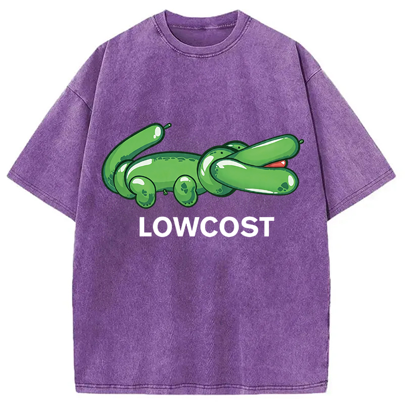 Modecanvas LOWCOST Funny Crocodile DTG Printing Washed T-Shirt