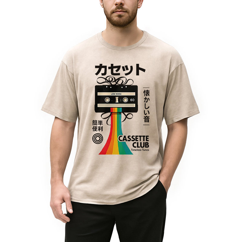 Modecanvas Colored Tape Washed T-Shirt