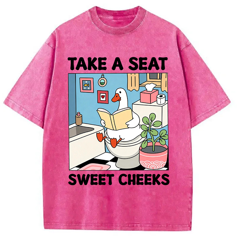 Modecanvas Take A Seat DTG Printing Washed T-Shirt