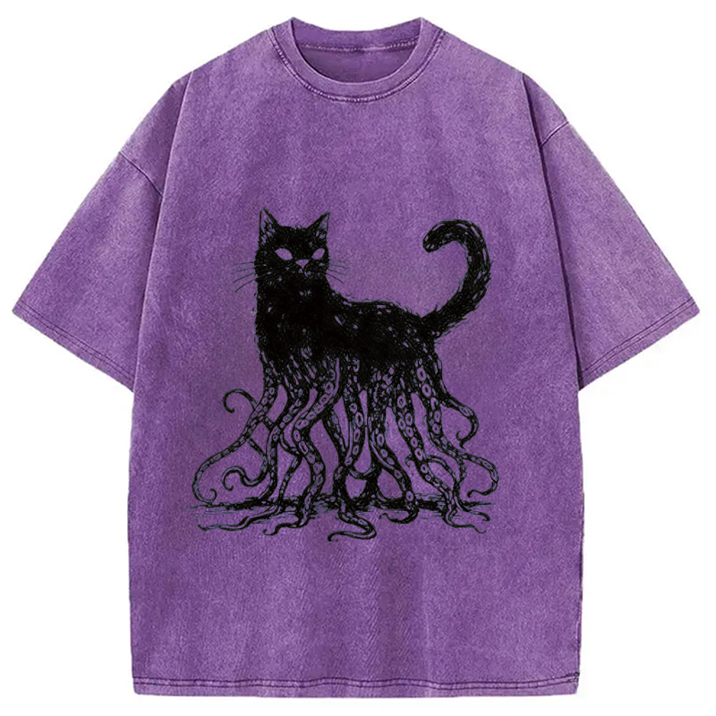 Modecanvas Catpus DTG Printing Washed T-Shirt