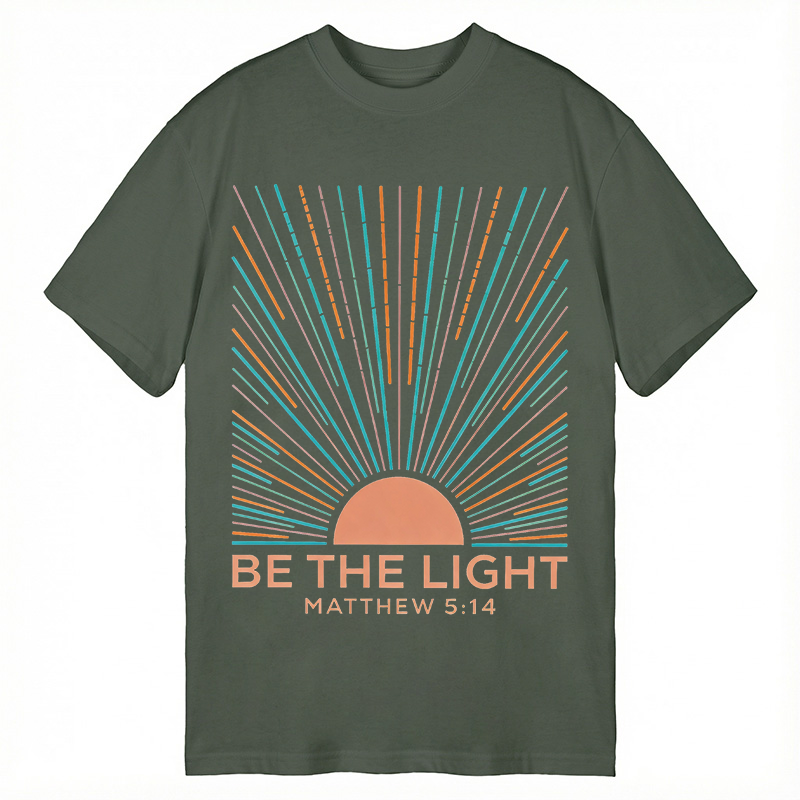 Modecanvas Be The Light DTG Printing Classic T-Shirt-modecanvas