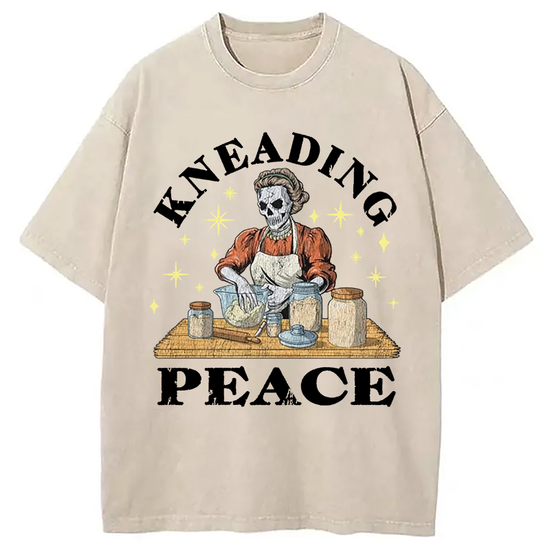 Modecanvas Kneading Peace DTG Printing Washed T-Shirt