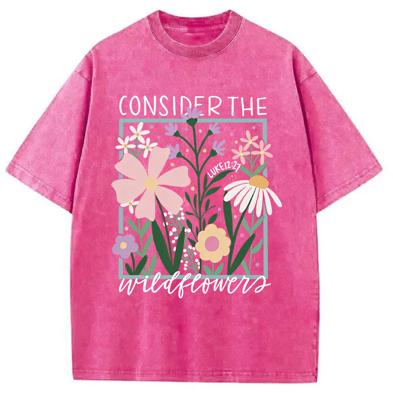 Modecanvas Consider the Wildflowers DTG Printing Washed T-Shirt