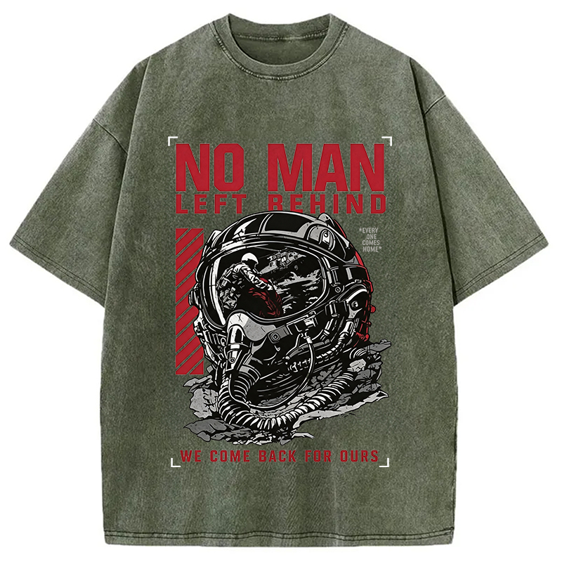 Modecanvas No Man Left Behind DTG Printing Washed T-Shirt