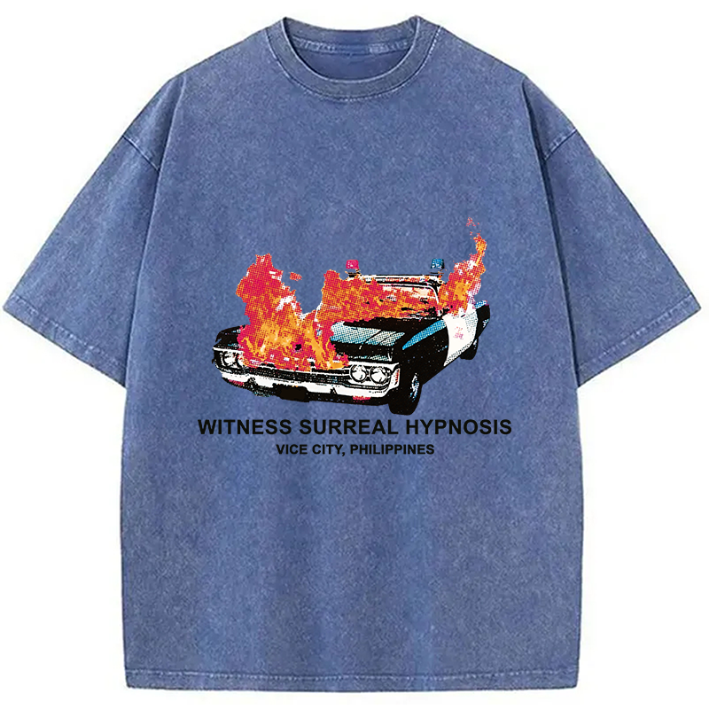 Modecanvas Witness Surreal Hypnosis DTG Printing Washed T-Shirt