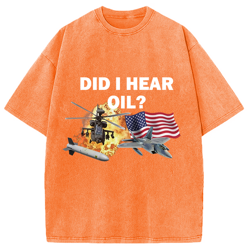Modecanvas Did I Hear Oil DTG Printing Washed T-Shirt