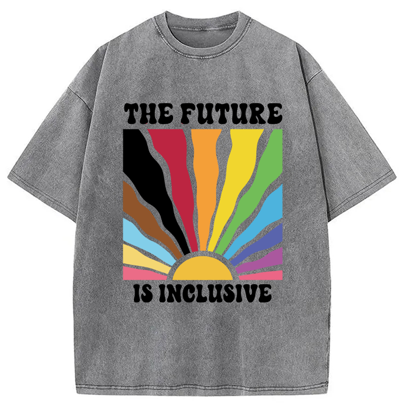 Modecanvas Pride Future Is Inclusive DTG Printing Washed T-Shirt