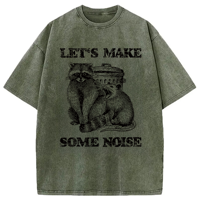 Modecanvas Noisy Raccoons And Possums Washed T-Shirt