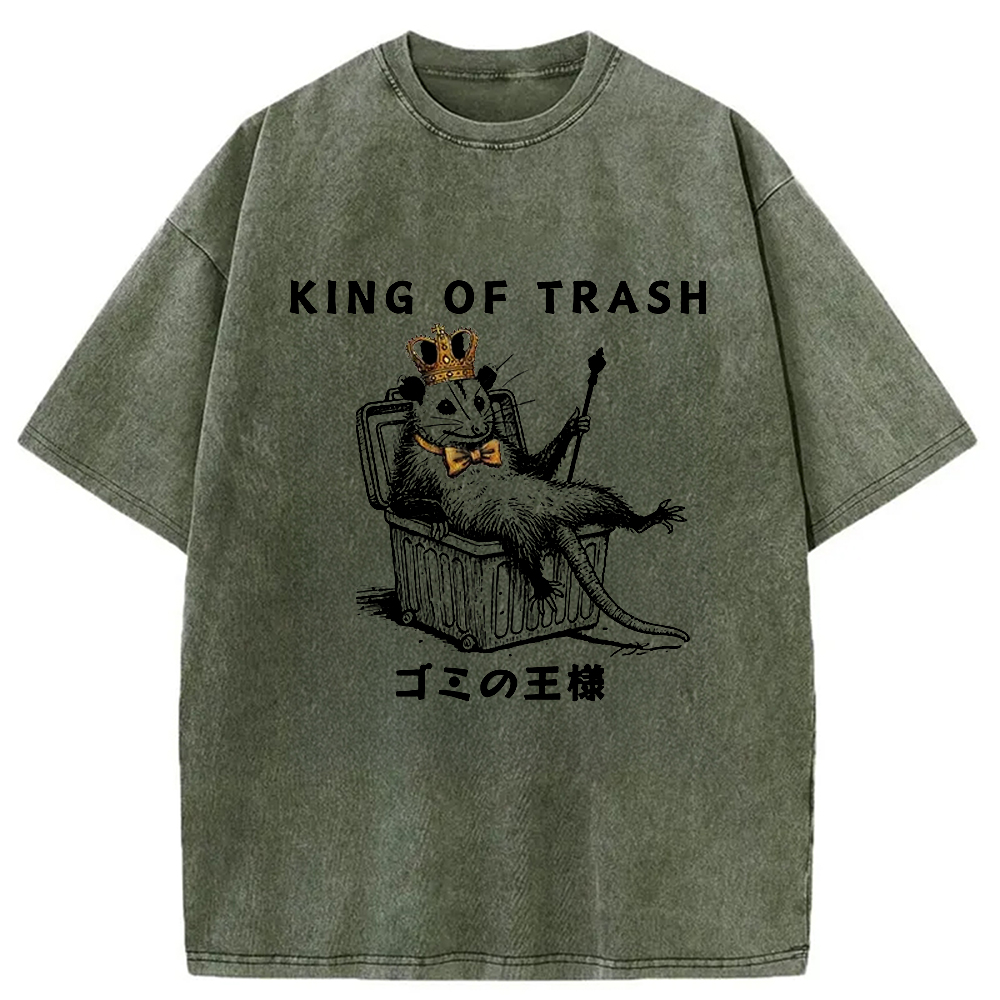 Modecanvas King Of Trash Washed T-Shirt-modecanvas