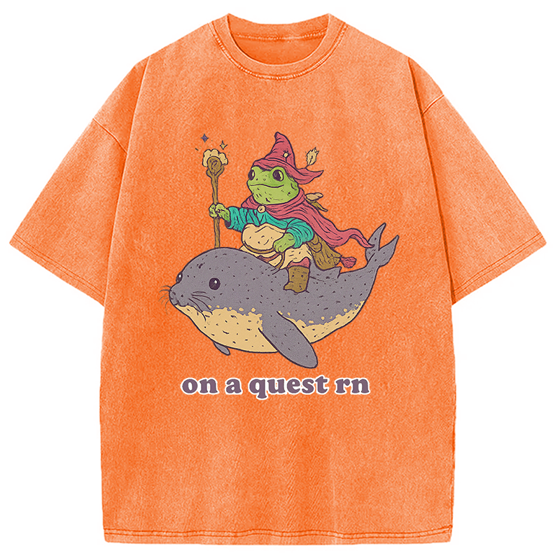 Modecanvas On a Quest Right Now Washed T-Shirt