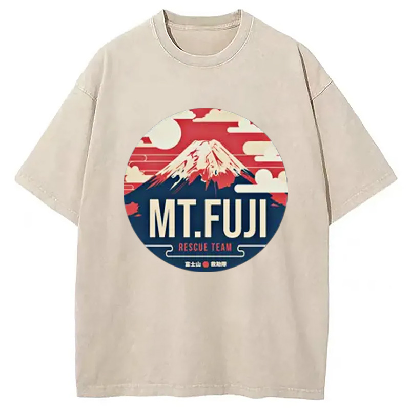 Modecanvas Japanese Mount Fuji Rescue Washed T-Shirt