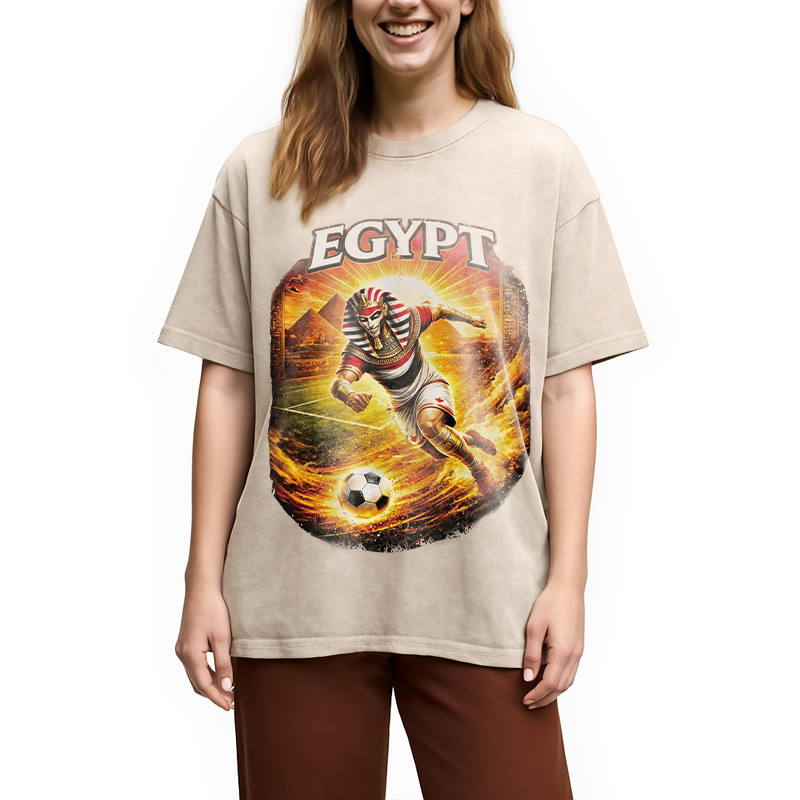 Modecanvas Egypt Soccer DTG Printing Washed T-Shirt