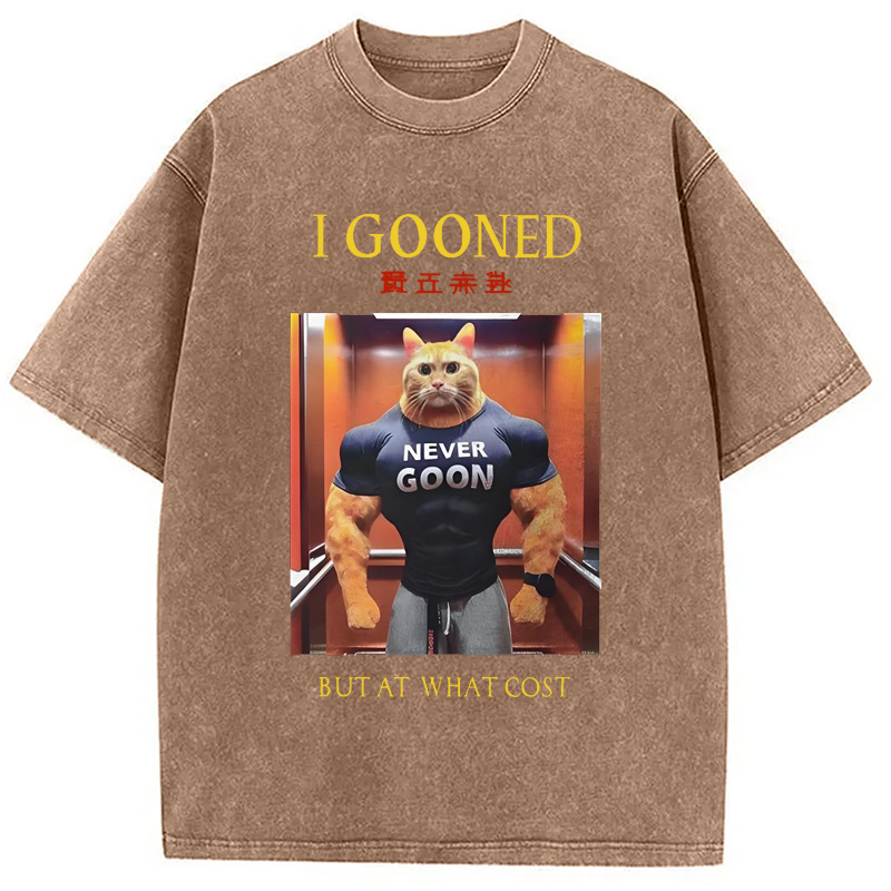Modecanvas I Gooned but at What Cost Funny Washed T-Shirt