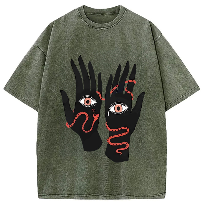 Modecanvas The Eyes Will Not Deceive You Washed T-Shirt