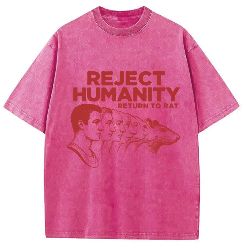 Modecanvas Vintage Reject Humanity Rat Washed T-Shirt