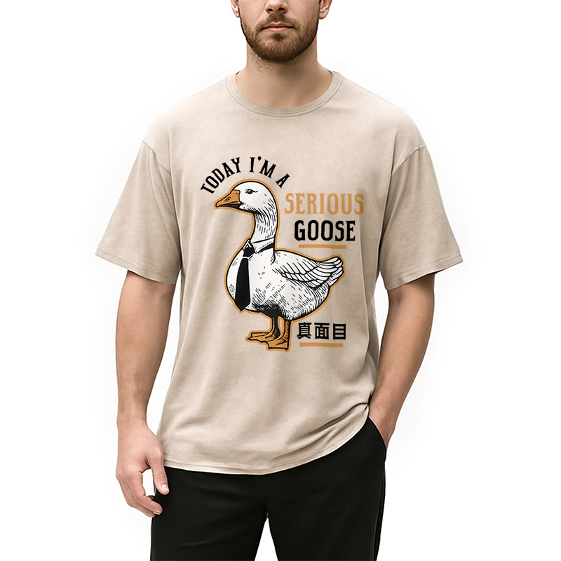 Modecanvas Japanese Serious Goose Washed T-Shirt