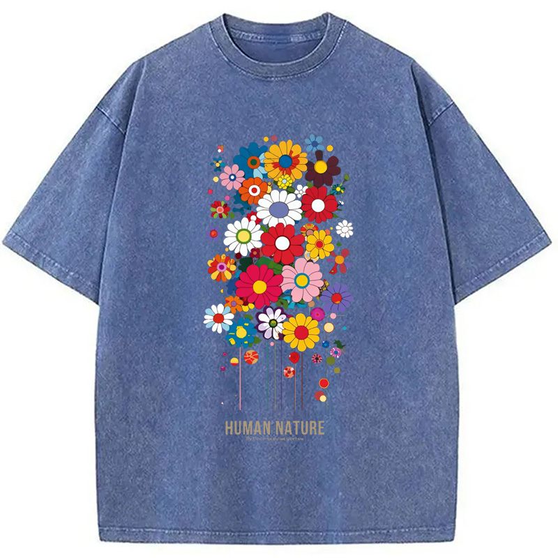 Modecanvas Flower Human Nature Washed T-Shirt