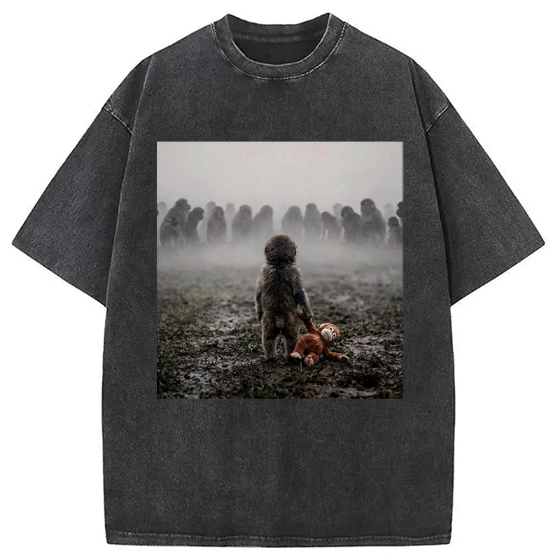 Modecanvas Punch Monkey DTG Printing Washed T-Shirt