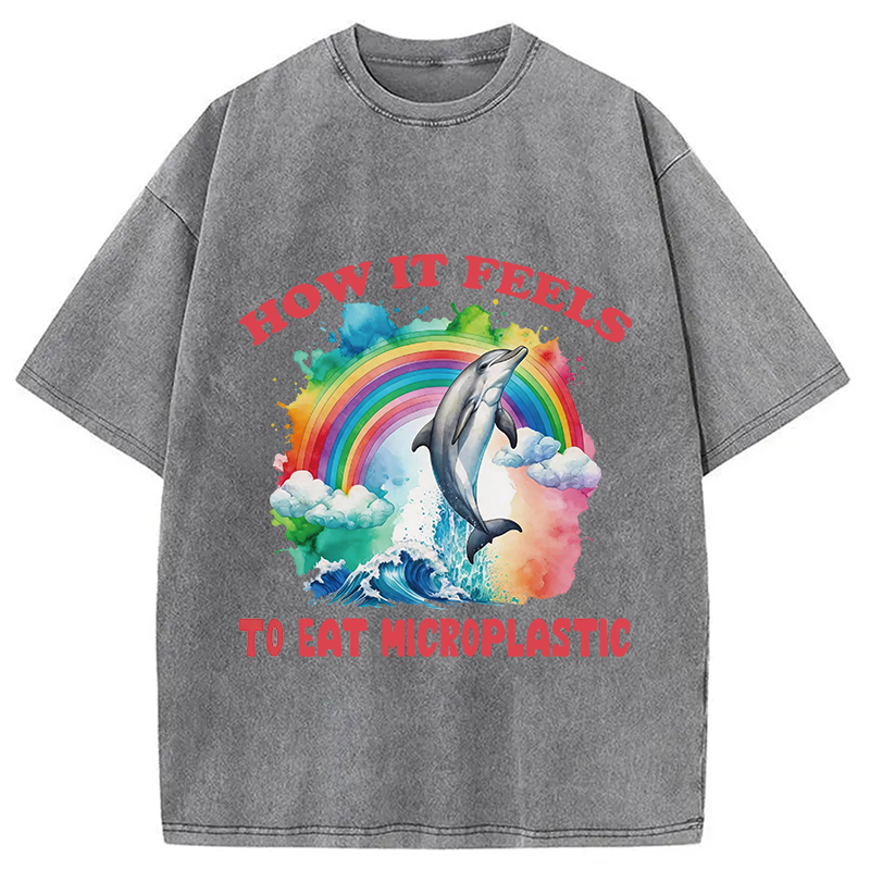 Modecanvas How It Feels To Eat Microplastics DTG Printing Washed T-Shirt