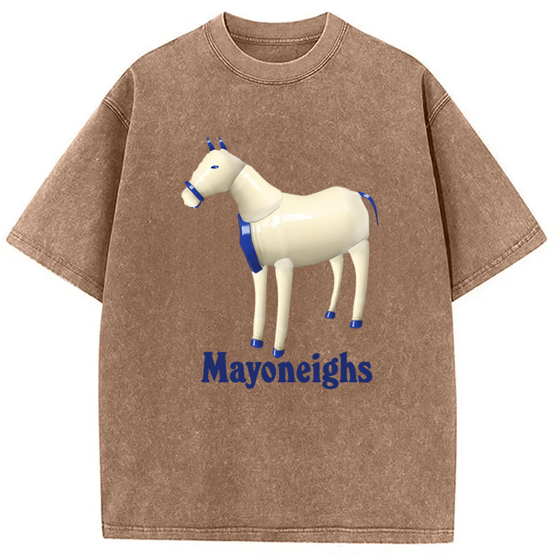 Modecanvas Mayoneighs Horse Washed T-Shirt