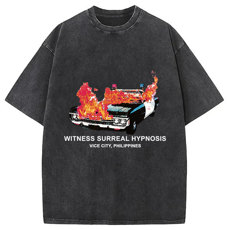 Modecanvas Witness Surreal Hypnosis DTG Printing Washed T-Shirt