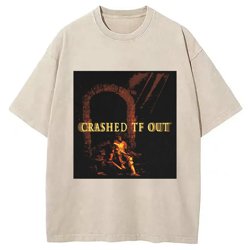 Modecanvas CRASHED TF OUT DTG Printing Washed T-Shirt-modecanvas