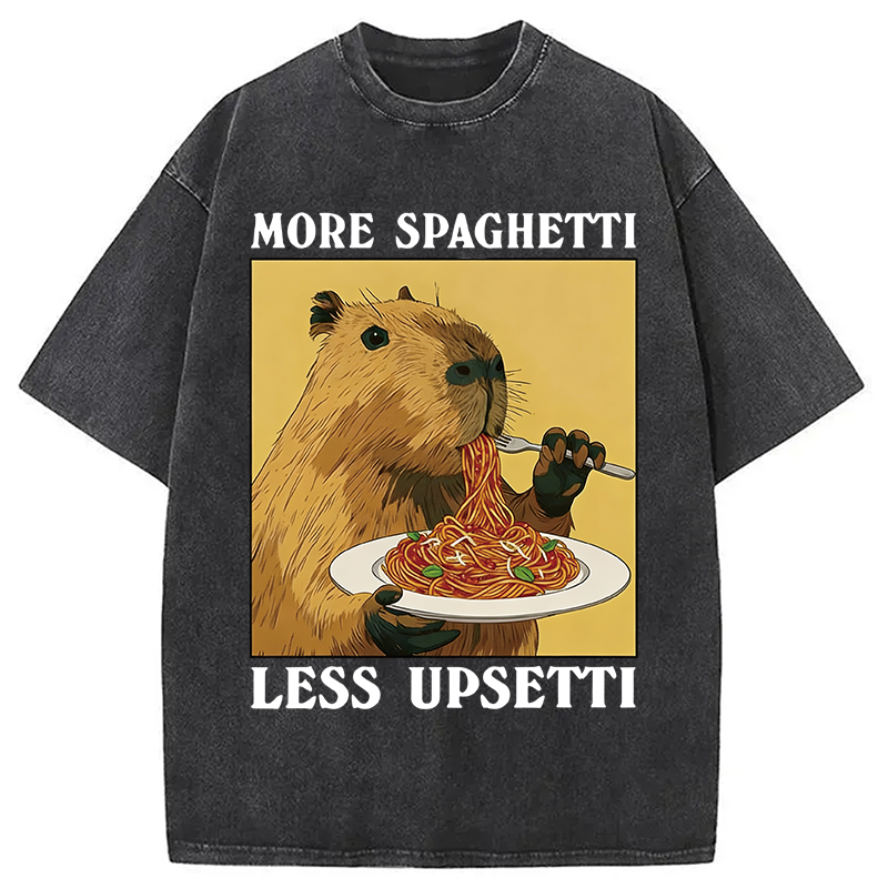 Modecanvas Capybara Eating Washed T-Shirt-modecanvas