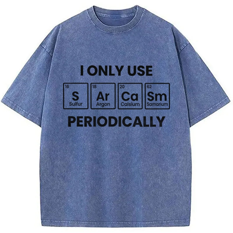 Modecanvas Funny Sarcasm Periodically DTG Printing Washed T-Shirt