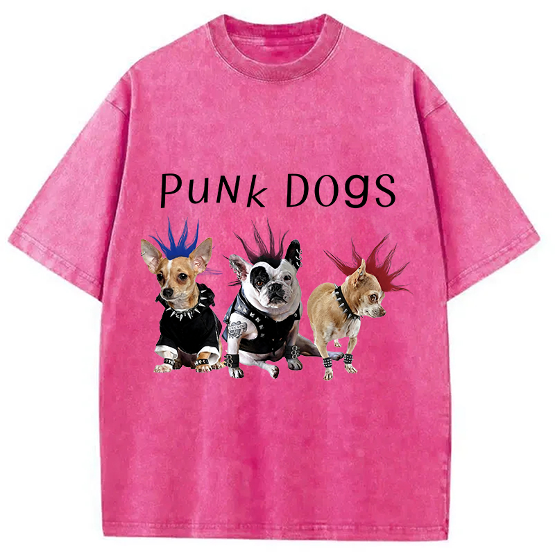 Modecanvas Punk Dogs DTG Printing Washed T-Shirt