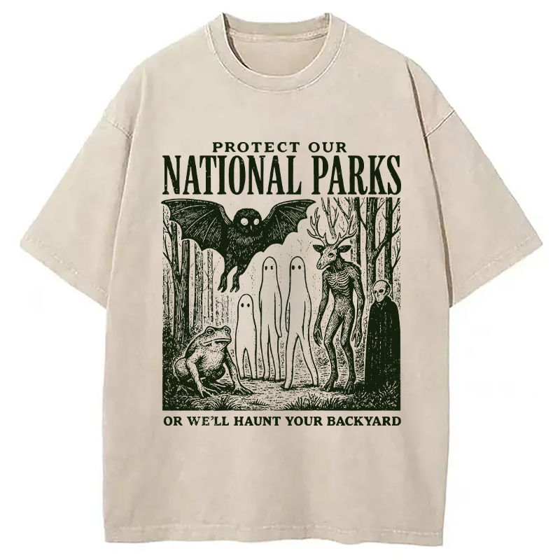Modecanvas Protect Our Parks DTG Printing Washed T-Shirt