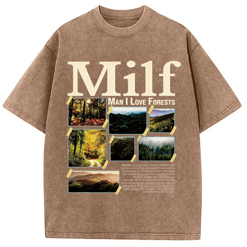 Modecanvas Man I Love Forests DTG Printing Washed T-Shirt