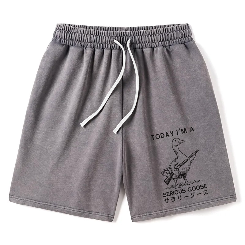 Modecanvas Serious Stupid Goose Washed Short