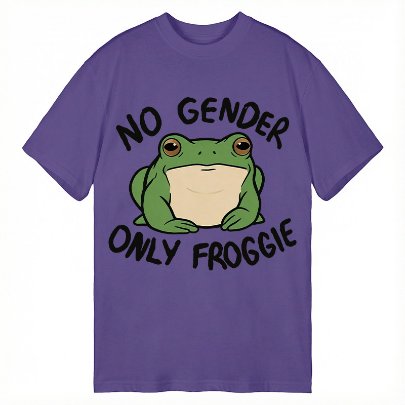 Modecanvas Funny Frog Declares Identity Freedom DTG Printing Classic T-Shirt-modecanvas