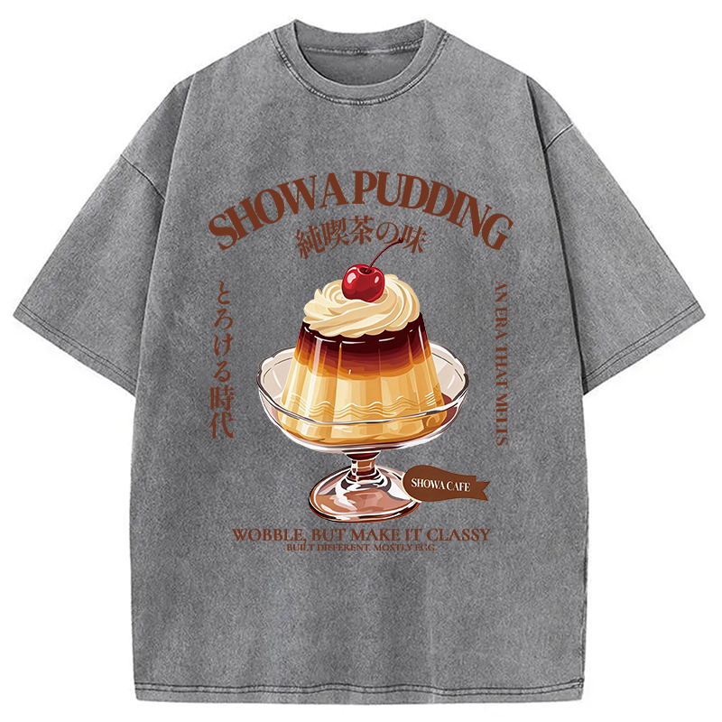 Modecanvas Japanese Pudding DTG Printing Washed T-Shirt-modecanvas