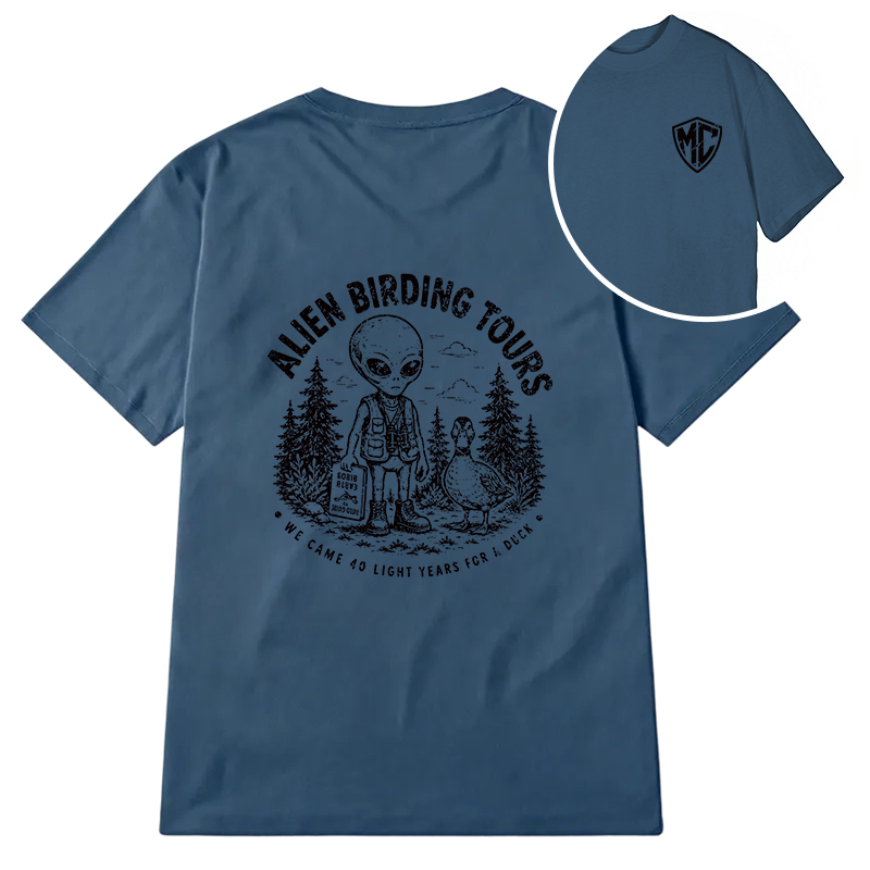 Modecanvas Retro Birder Badge DTG Printing Back Classic T-Shirt