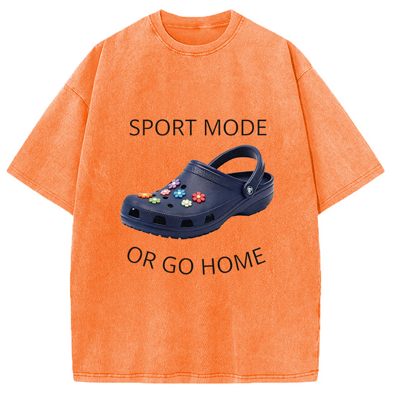Modecanvas Sport Mode Or Go Home DTG Printing Washed T-Shirt
