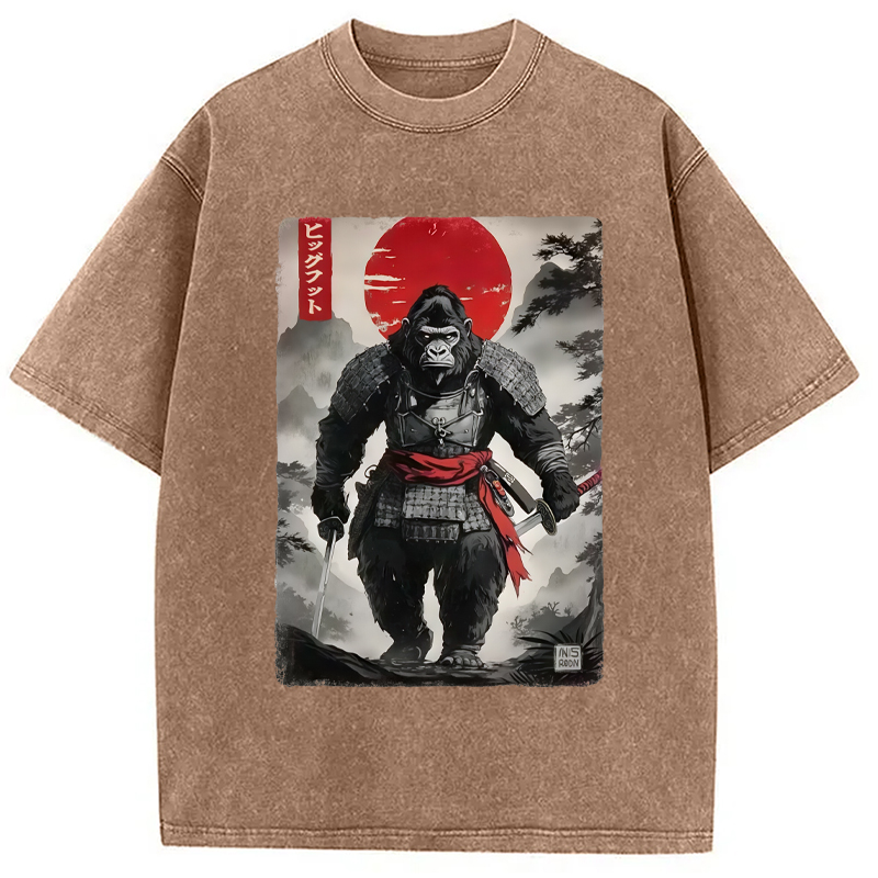 Modecanvas Retro Bigfoot Samurai Washed T-Shirt