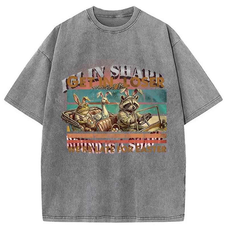 Modecanvas Funny Easter Animals Car DTG Printing Washed T-Shirt