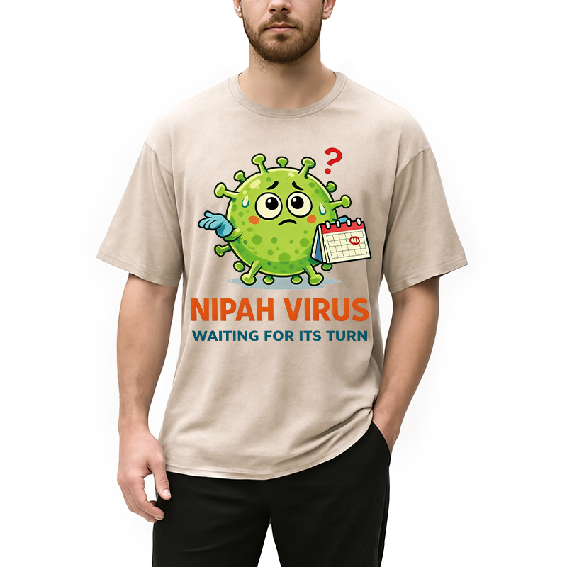 Modecanvas Nipah Virus DTG Printing Washed T-Shirt