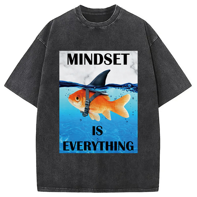Modecanvas Mindset is Everything DTG Printing Washed T-Shirt
