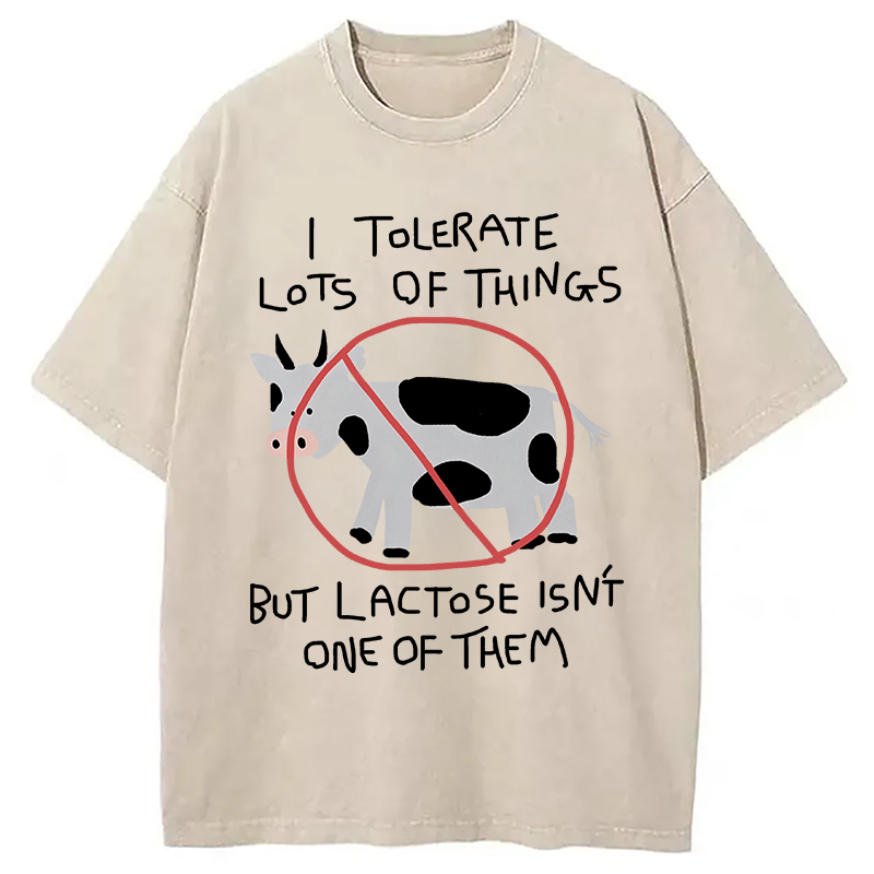 Modecanvas I Tolerate Lots Of Things DTG Printing Washed T-Shirt